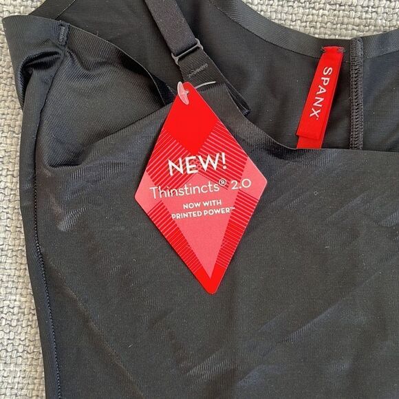 Spanx Black Open Bust Midthigh Bodysuit Size Large - Picture 5 of 10